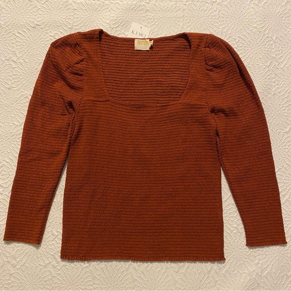 Nation LTD Alexandra Smocked Long Sleeve - Red Clay - Small, NWT - Picture 6 of 12